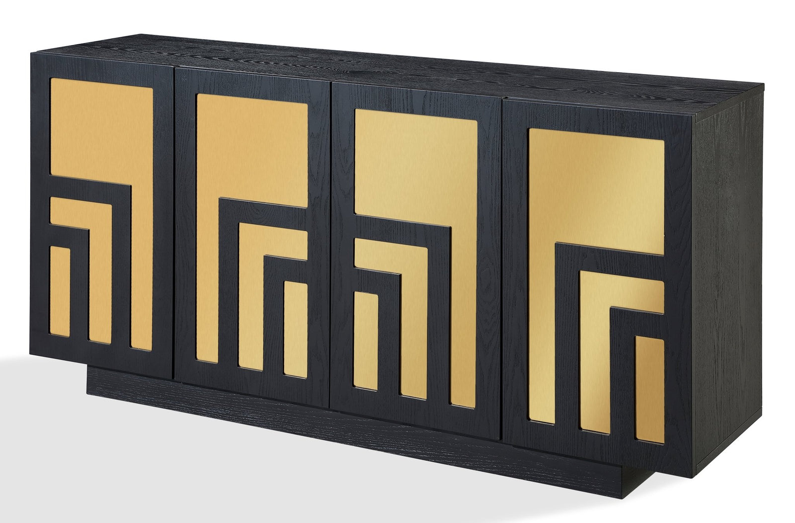 Doheny Wood and Metal Two Door Sideboard in Black and Brass Sideboard modern furniture Contempo Furniture