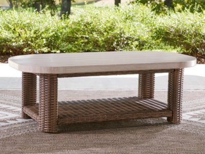Dolan Creek Outdoor Coffee Table - Beige Coffee Table modern furniture Contempo Furniture