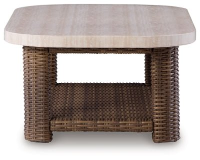 Dolan Creek Outdoor Coffee Table - Beige Coffee Table modern furniture Contempo Furniture