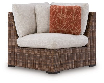 Dolan Creek Outdoor Corner with Cushion - Beige Corners modern furniture Contempo Furniture