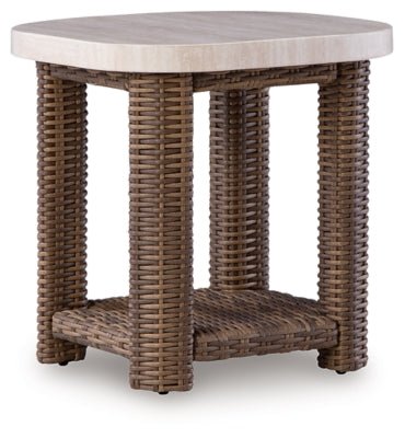 Dolan Creek Outdoor End Table - Dark Brown | Ashley Furniture