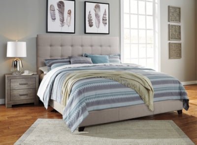 Dolante Queen Upholstered Bed - Beige Upholstered Bed modern furniture Contempo Furniture