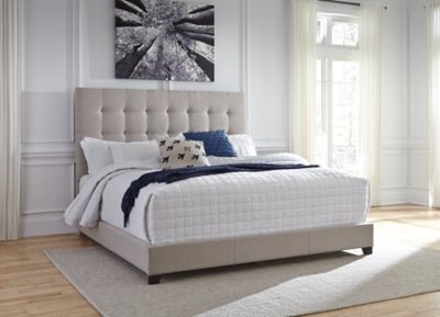 Dolante Queen Upholstered Bed - Beige Upholstered Bed modern furniture Contempo Furniture