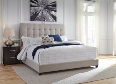 Dolante Queen Upholstered Bed - Beige Upholstered Bed modern furniture Contempo Furniture