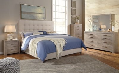 Dolante Queen Upholstered Bed - Beige Upholstered Bed modern furniture Contempo Furniture