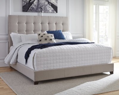 Dolante Queen Upholstered Bed - Beige Upholstered Bed modern furniture Contempo Furniture