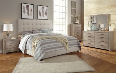 Dolante Queen Upholstered Bed - Beige Upholstered Bed modern furniture Contempo Furniture