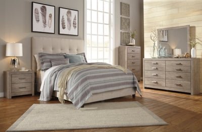 Dolante Queen Upholstered Bed - Beige Upholstered Bed modern furniture Contempo Furniture
