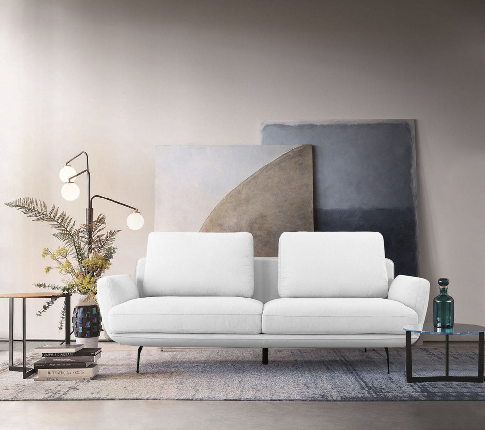 Dolly Modern - Off White Fabric Sofa