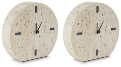 Donfordson Table Clock (Set of 2) - Beige | Ashley Furniture