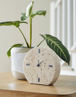 Donfordson Table Clock (Set of 2) - Beige Tabletop Clocks modern furniture Contempo Furniture