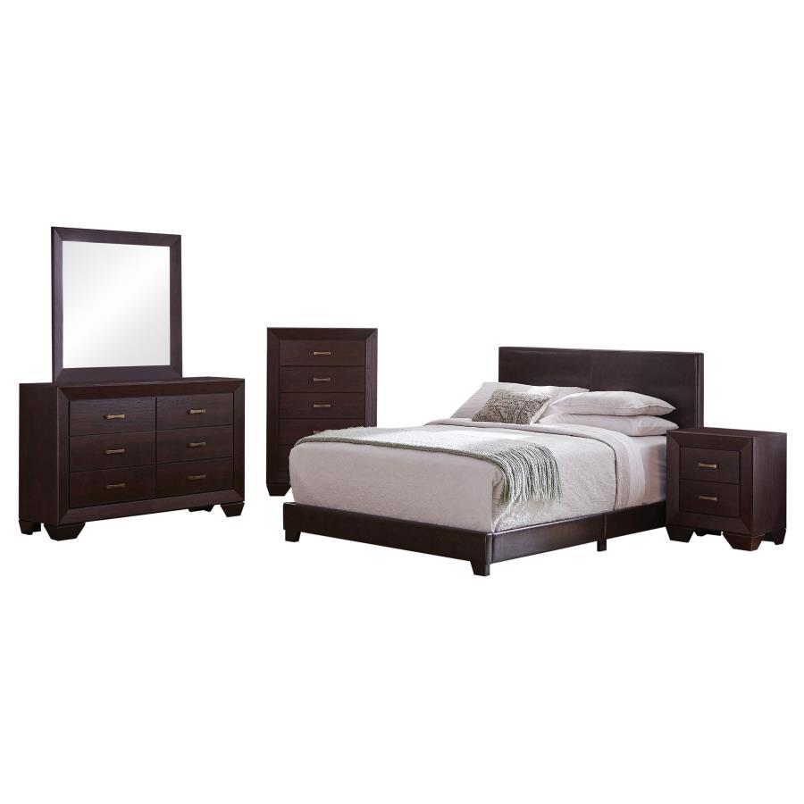 Dorian - 5 Piece Queen Bedroom Set - Dark Cocoa 5 - Piece Bedroom Set modern furniture Contempo Furniture