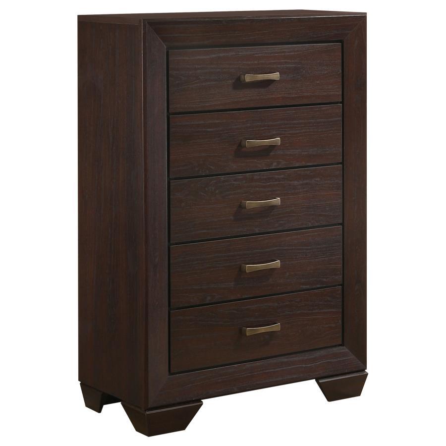 Dorian - 5 Piece Twin Bedroom Set - Dark Cocoa 5 - Piece Bedroom Set modern furniture Contempo Furniture