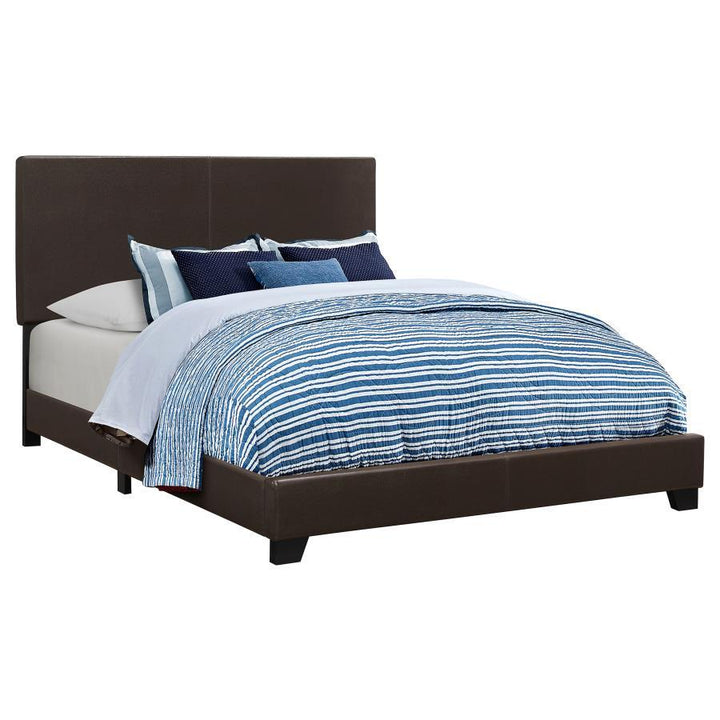 Dorian - Upholstered California King Panel Bed - Brown Upholstered Bed modern furniture Contempo Furniture
