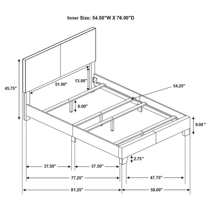 Dorian - Upholstered Full Panel Bed - Brown Upholstered Bed modern furniture Contempo Furniture