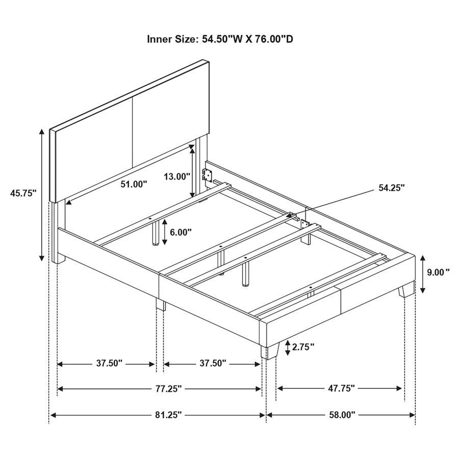 Dorian - Upholstered Full Panel Bed - Brown Upholstered Bed modern furniture Contempo Furniture