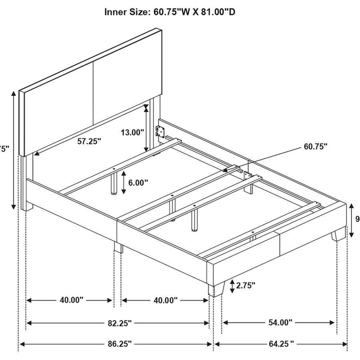 Dorian - Upholstered Queen Panel Bed - Brown Upholstered Bed modern furniture Contempo Furniture