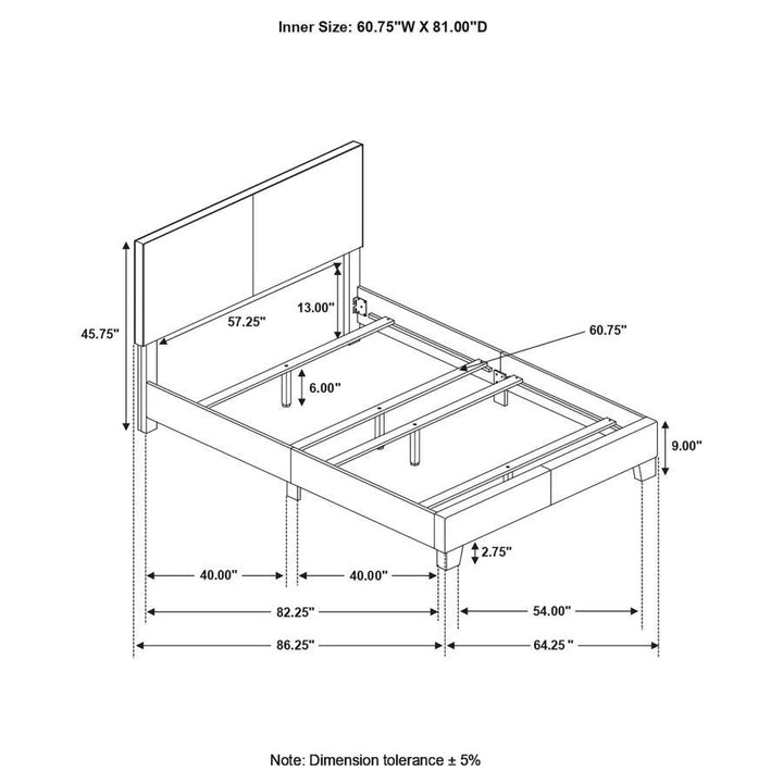 Dorian - Upholstered Queen Panel Bed - Brown Upholstered Bed modern furniture Contempo Furniture