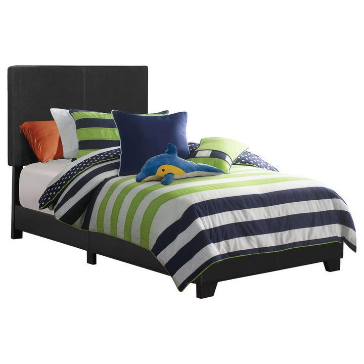 Dorian - Upholstered Twin Panel Bed - Black Upholstered Bed modern furniture Contempo Furniture