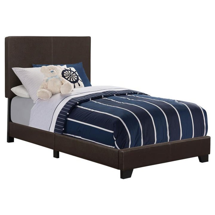 Dorian - Upholstered Twin Panel Bed - Brown Upholstered Bed modern furniture Contempo Furniture