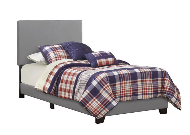 Dorian - Upholstered Twin Panel Bed - Gray Upholstered Bed modern furniture Contempo Furniture