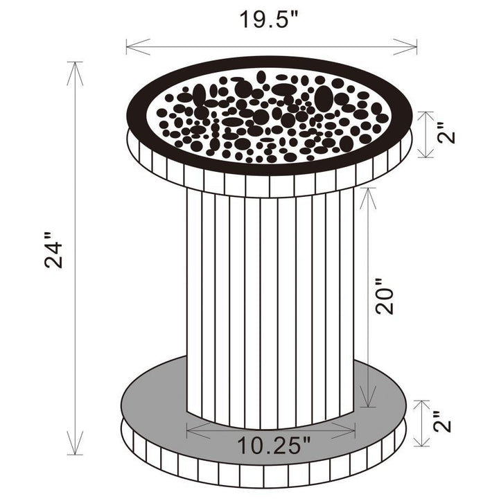 Dorielle - Round Mirrored Acrylic Crystal Side Table - Silver Side Table modern furniture Contempo Furniture