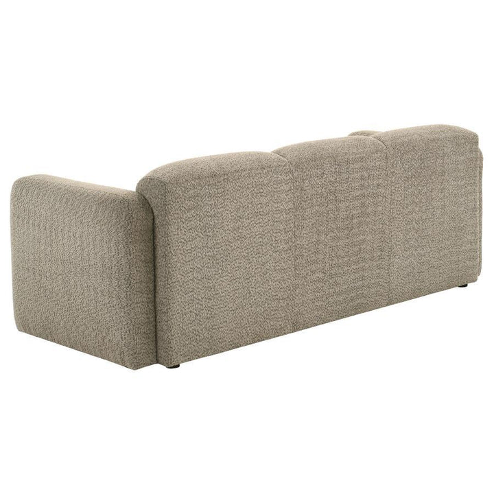 Dorset - 2 Piece Upholstered Round Track Arm Sofa Set - Brown Stationary Sofa &amp; Loveseat modern furniture Contempo Furniture