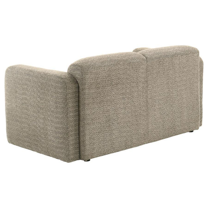 Dorset - 2 Piece Upholstered Round Track Arm Sofa Set - Brown Stationary Sofa &amp; Loveseat modern furniture Contempo Furniture