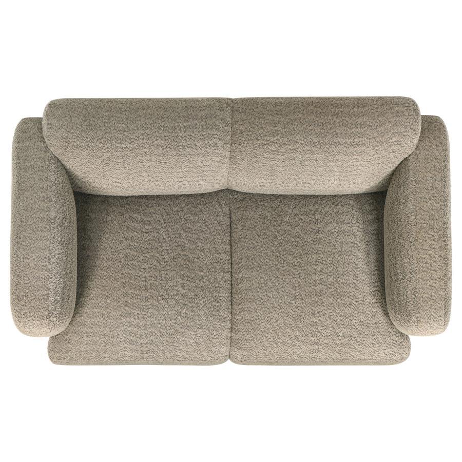 Dorset - 2 Piece Upholstered Round Track Arm Sofa Set - Brown Stationary Sofa & Loveseat modern furniture Contempo Furniture