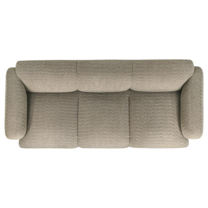 Dorset - 2 Piece Upholstered Round Track Arm Sofa Set - Brown Stationary Sofa &amp; Loveseat modern furniture Contempo Furniture