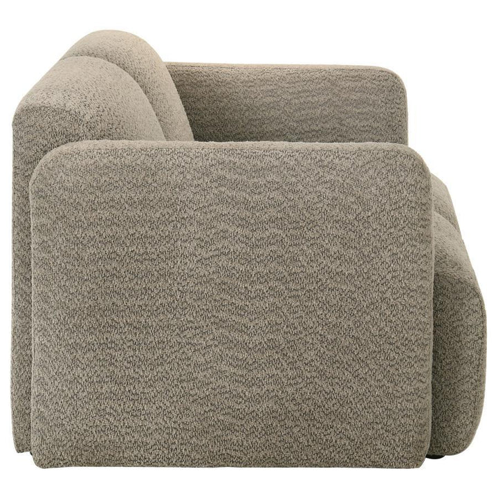 Dorset - 2 Piece Upholstered Round Track Arm Sofa Set - Brown Stationary Sofa &amp; Loveseat modern furniture Contempo Furniture