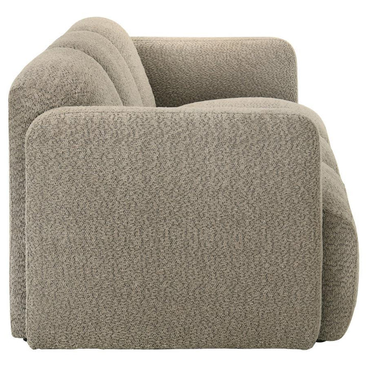 Dorset - 2 Piece Upholstered Round Track Arm Sofa Set - Brown Stationary Sofa &amp; Loveseat modern furniture Contempo Furniture