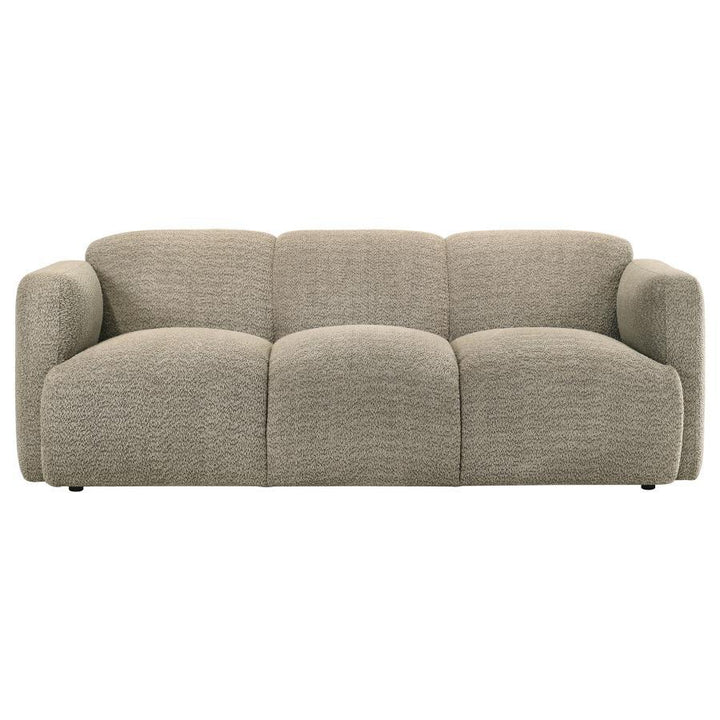 Dorset - 2 Piece Upholstered Round Track Arm Sofa Set - Brown Stationary Sofa &amp; Loveseat modern furniture Contempo Furniture