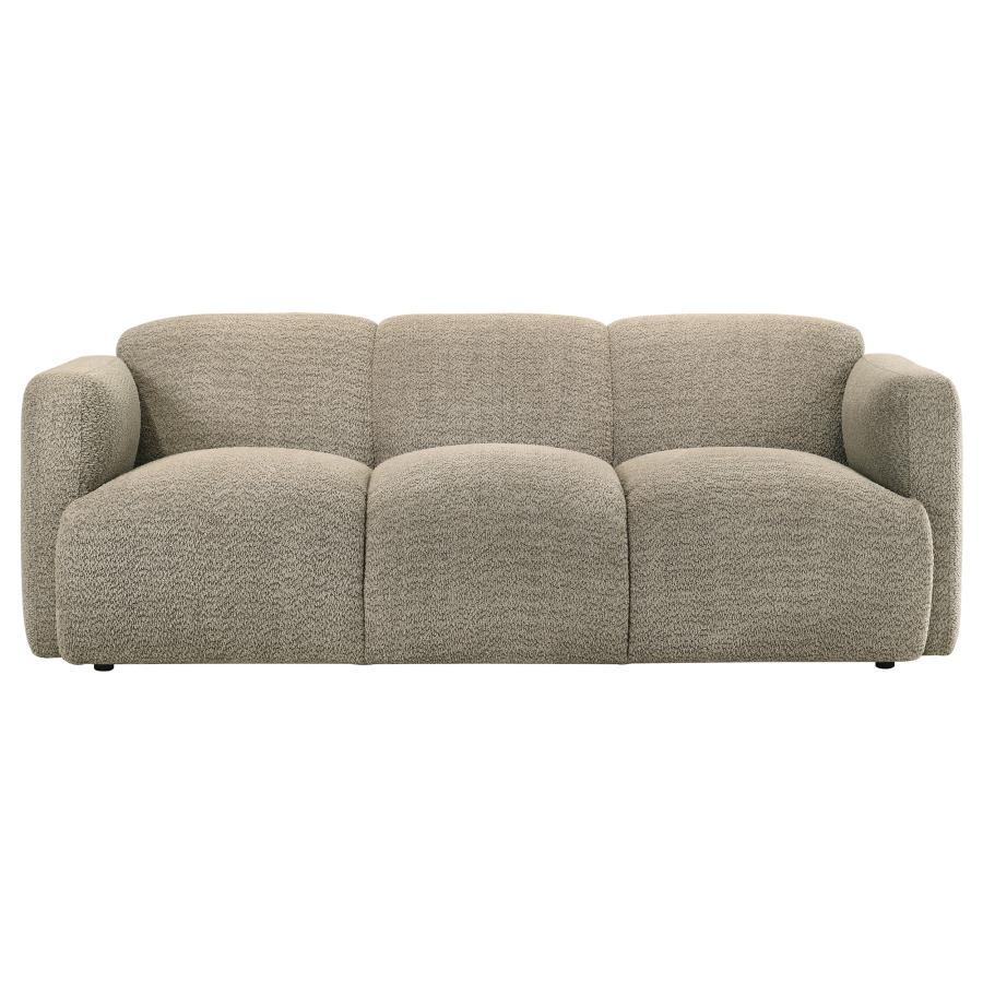 Dorset - 2 Piece Upholstered Round Track Arm Sofa Set - Brown Stationary Sofa & Loveseat modern furniture Contempo Furniture
