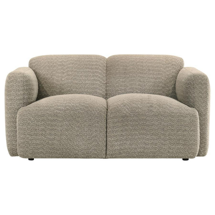Dorset - 2 Piece Upholstered Round Track Arm Sofa Set - Brown Stationary Sofa &amp; Loveseat modern furniture Contempo Furniture