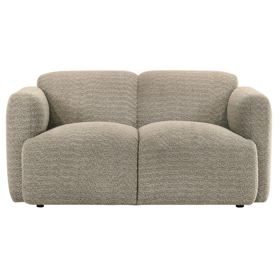 Dorset - 2 Piece Upholstered Round Track Arm Sofa Set - Brown Stationary Sofa & Loveseat modern furniture Contempo Furniture