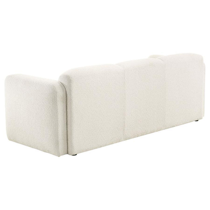 Dorset - 2 Piece Upholstered Round Track Arm Sofa Set - White Stationary Sofa &amp; Loveseat modern furniture Contempo Furniture