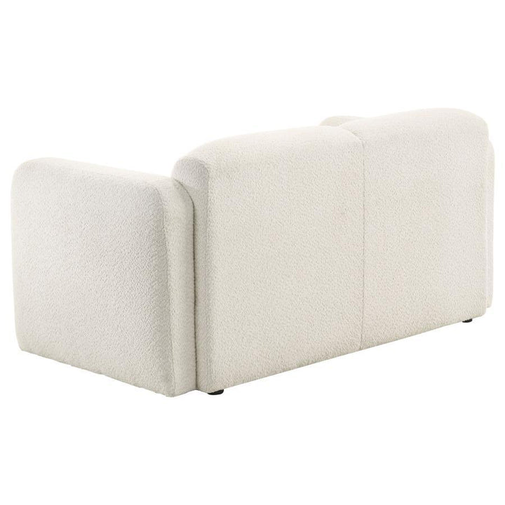 Dorset - 2 Piece Upholstered Round Track Arm Sofa Set - White Stationary Sofa &amp; Loveseat modern furniture Contempo Furniture