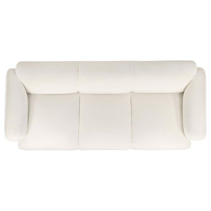 Dorset - 2 Piece Upholstered Round Track Arm Sofa Set - White Stationary Sofa &amp; Loveseat modern furniture Contempo Furniture