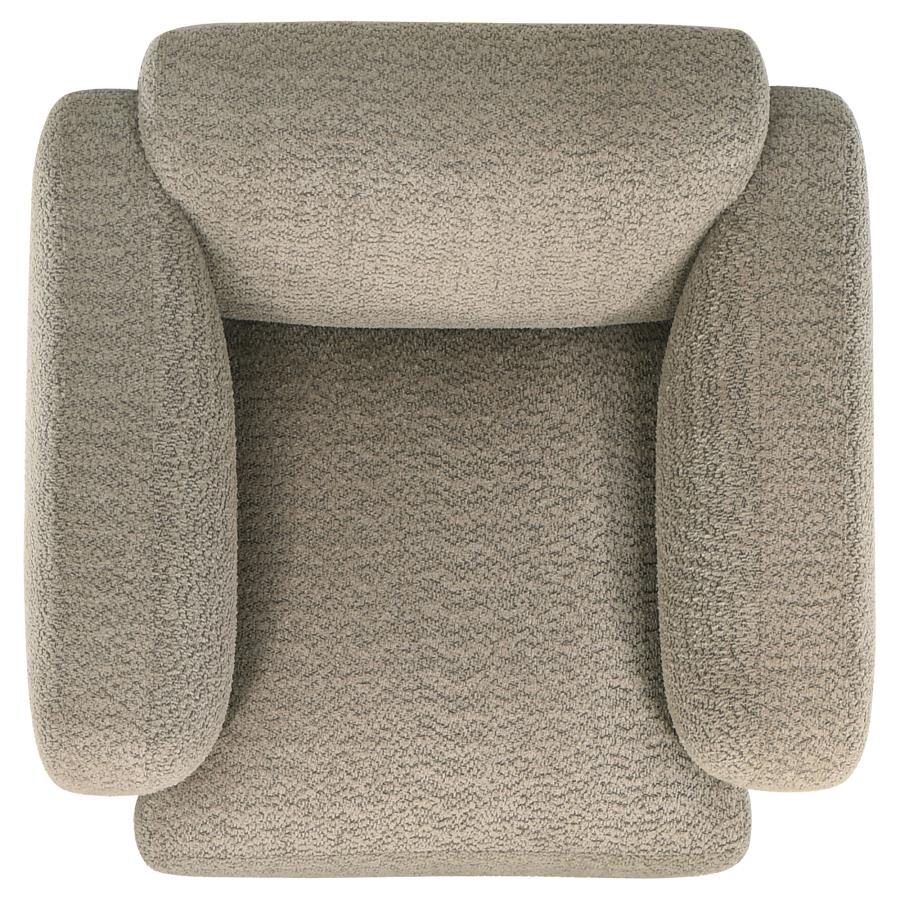 Dorset - 3 Piece Upholstered Round Track Arm Sofa Set - Brown 3 - Piece Living Room Set modern furniture Contempo Furniture