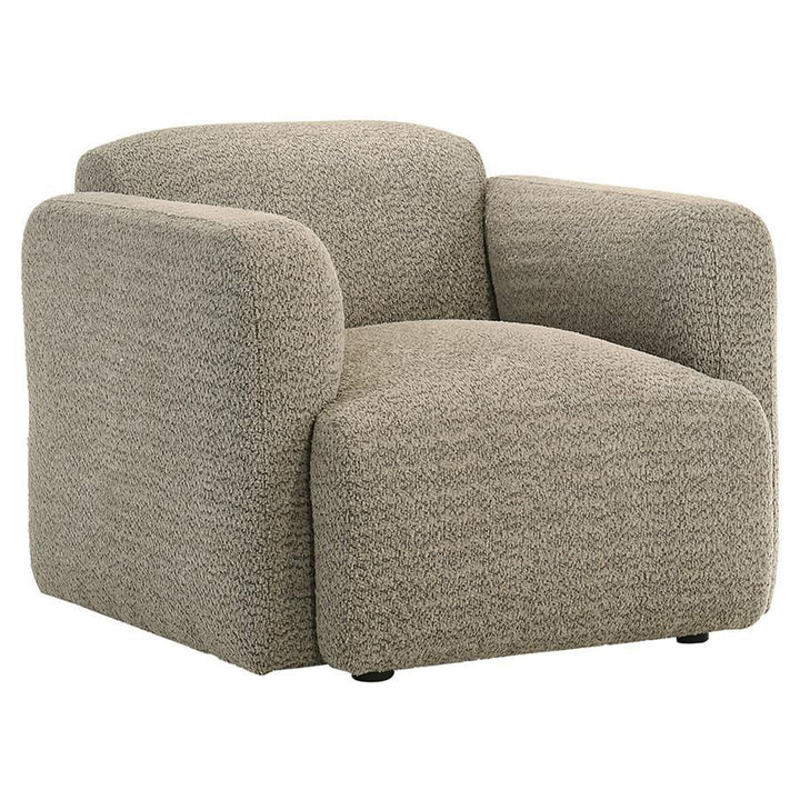 Dorset - 3 Piece Upholstered Round Track Arm Sofa Set - Brown 3 - Piece Living Room Set modern furniture Contempo Furniture