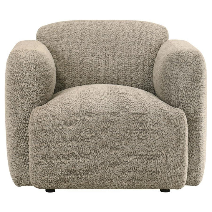 Dorset - 3 Piece Upholstered Round Track Arm Sofa Set - Brown 3 - Piece Living Room Set modern furniture Contempo Furniture
