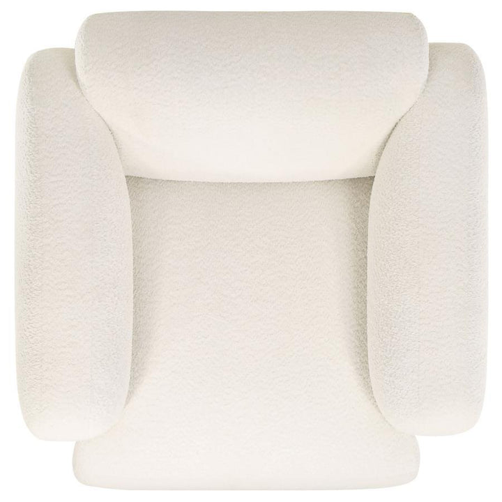 Dorset - 3 Piece Upholstered Round Track Arm Sofa Set - White 3 - Piece Living Room Set modern furniture Contempo Furniture