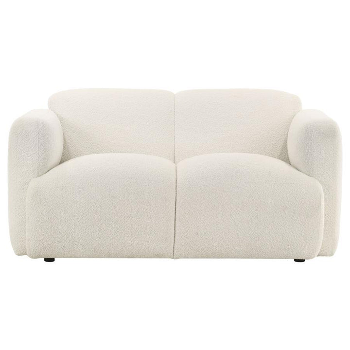Dorset - 3 Piece Upholstered Round Track Arm Sofa Set - White 3 - Piece Living Room Set modern furniture Contempo Furniture