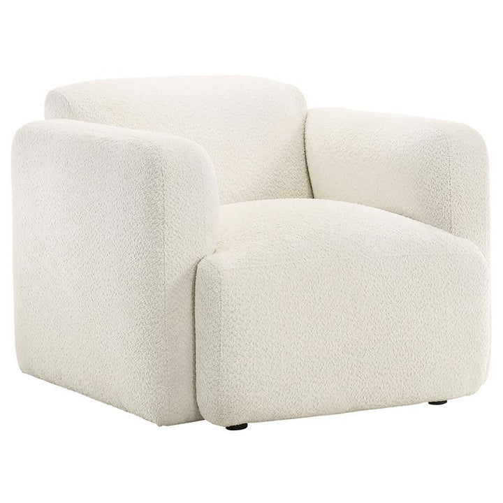 Dorset - 3 Piece Upholstered Round Track Arm Sofa Set - White 3 - Piece Living Room Set modern furniture Contempo Furniture
