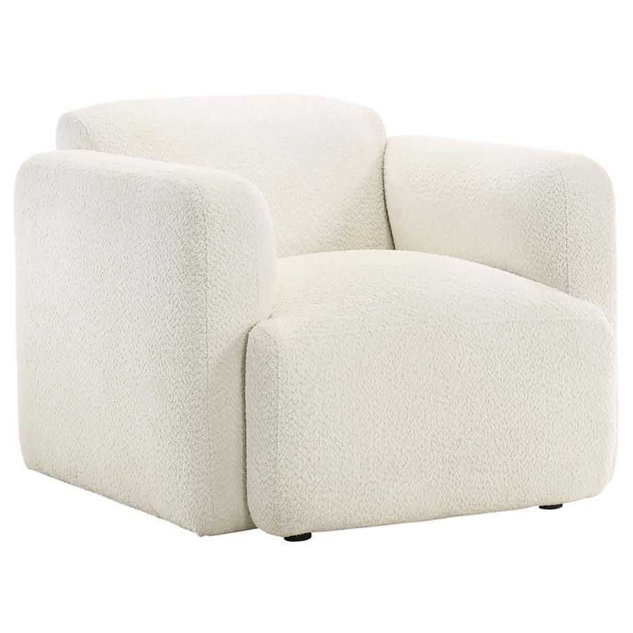 Dorset - 3 Piece Upholstered Round Track Arm Sofa Set - White 3 - Piece Living Room Set modern furniture Contempo Furniture