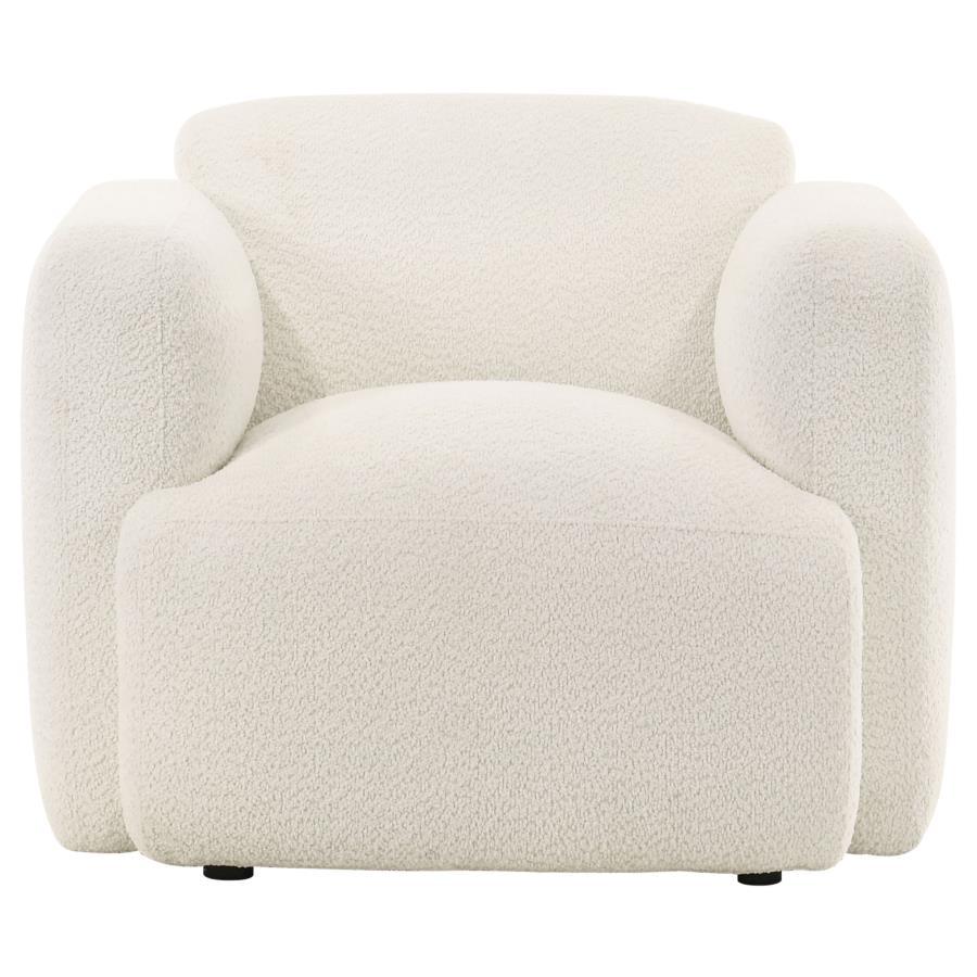 Dorset - 3 Piece Upholstered Round Track Arm Sofa Set - White 3 - Piece Living Room Set modern furniture Contempo Furniture