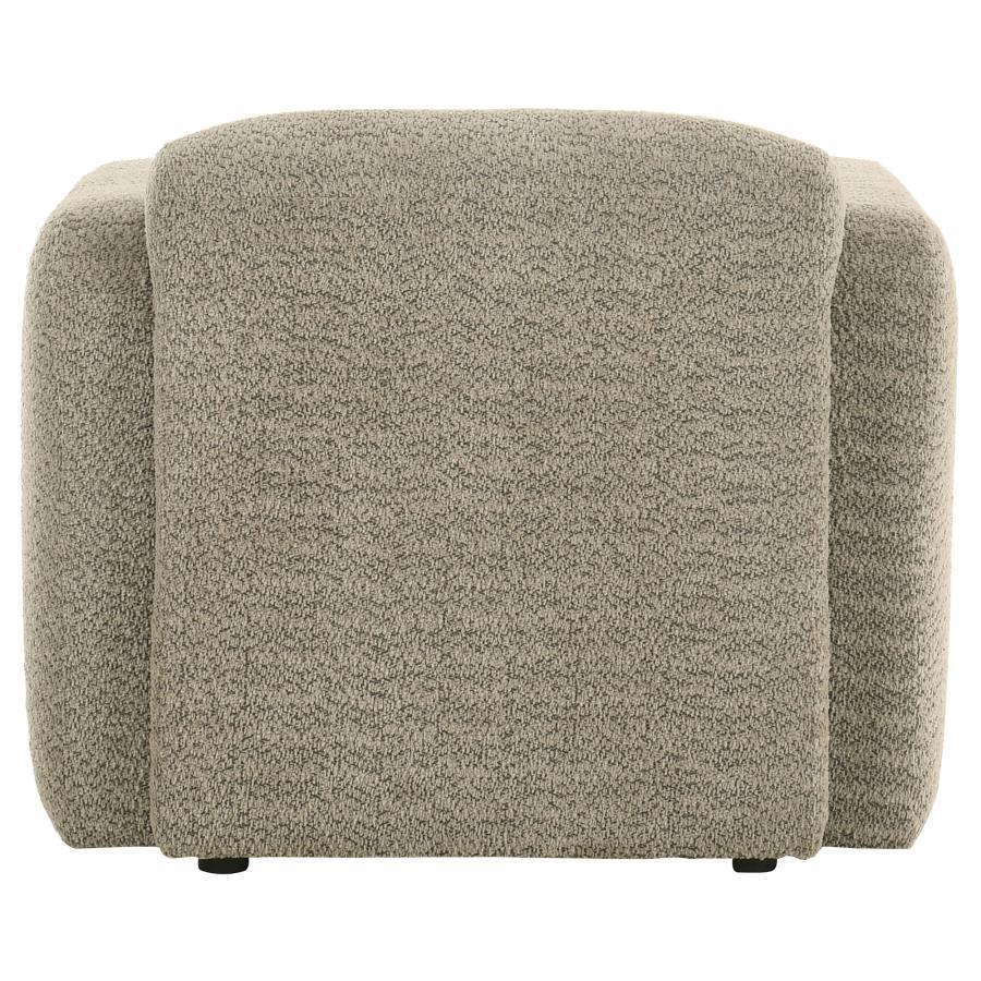 Dorset - Fabric Upholstered Round Track Arm Accent Chair - Brown Arm Chair modern furniture Contempo Furniture