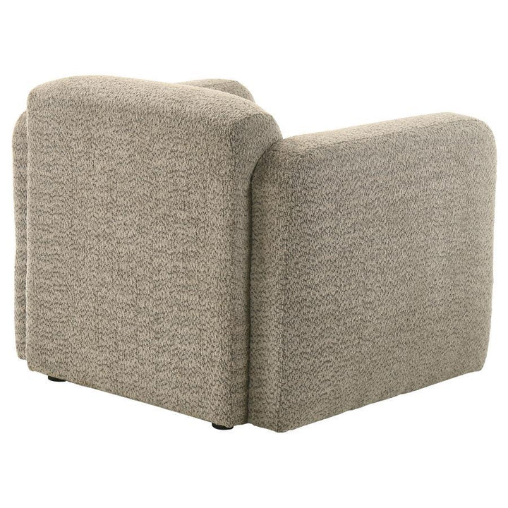 Dorset - Fabric Upholstered Round Track Arm Accent Chair - Brown Arm Chair modern furniture Contempo Furniture