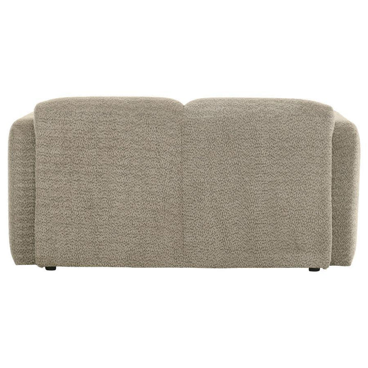 Dorset - Fabric Upholstered Round Track Arm Loveseat - Brown Stationary Loveseat modern furniture Contempo Furniture
